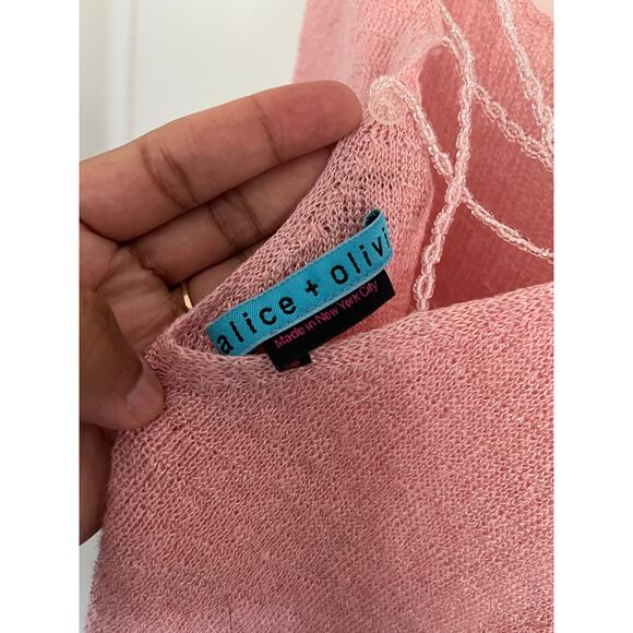 Alice + Olivia 100% Silk Tank Top Dusty Rose Pink Knit Cami - Picture 4 of 5